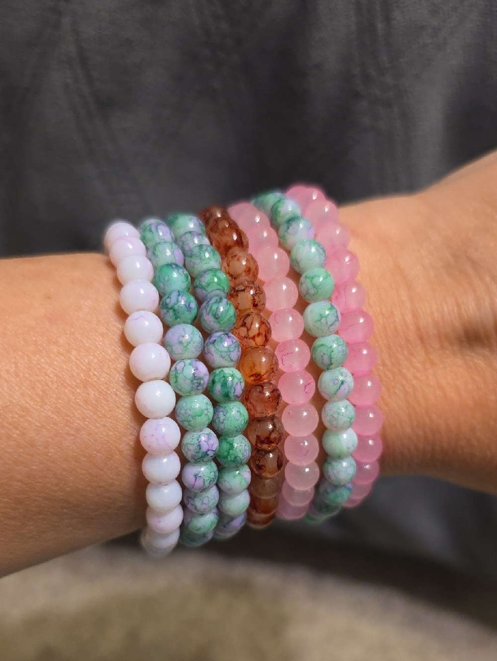 7 Beaded Stretch Bracelets